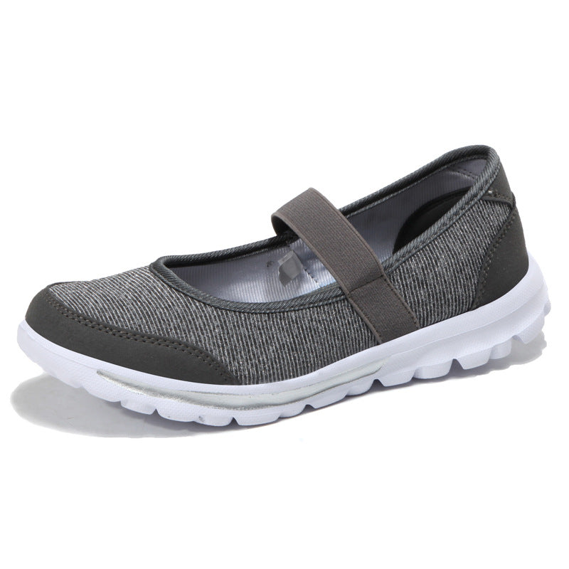 Women's Mesh Lace-Up Nursing Flats – Breathable Round Toe Comfort Shoes