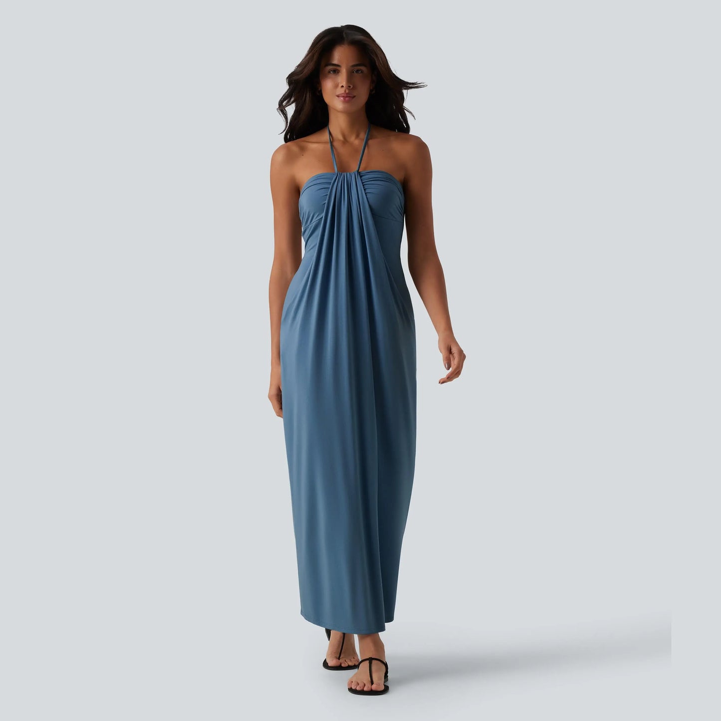 【Creator’S Pick】Halara Halter Tie Back Maxi Dress with Pockets