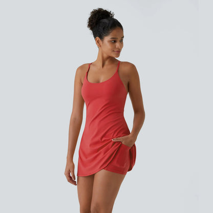 Halara Softlyzero Plush Backless Active Dress-Easy Peezy, Spring Dresses, Dance Dresses for Women