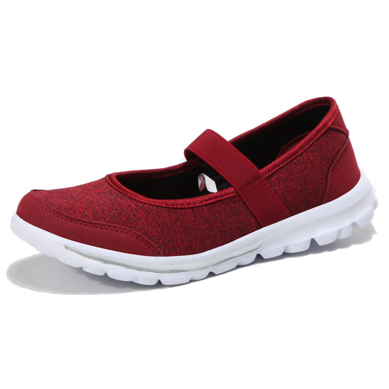Women's Mesh Lace-Up Nursing Flats – Breathable Round Toe Comfort Shoes