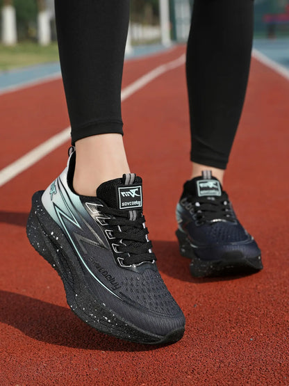 Women'S Lightweight Breathable Sneakers, Textile + Carbon Board, Low Top, All Seasons, Casual Style, Perfect for Hiking and Travel, Lace up Sneakers