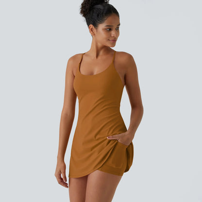 Halara Softlyzero Plush Backless Active Dress-Easy Peezy, Spring Dresses, Dance Dresses for Women
