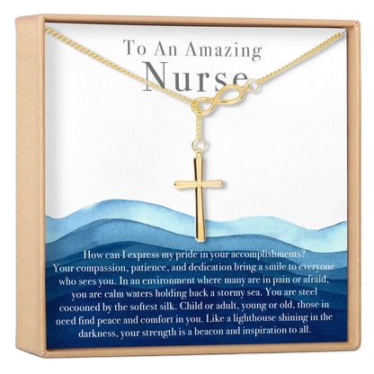 Nurse Infinity Cross  Necklace