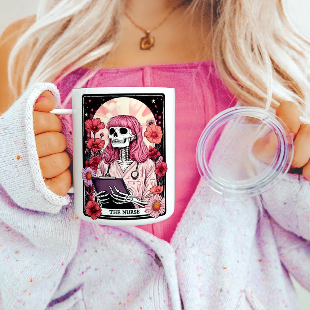 The Nurse Tarot Card Insulated Travel Mug